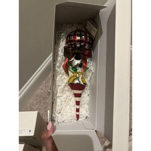 NEW Mackenzie Childs Glass Drop Ornament - Savoy Holiday Triple Drop